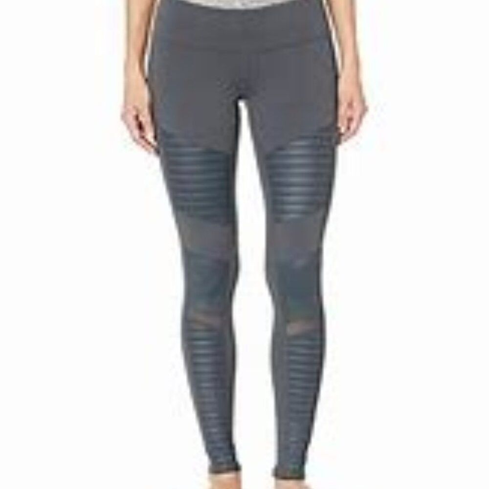 ALO YOGA  Moto Sport Leggings with Mesh Panels in Anthracite Sz XS - Picture 6 of 13